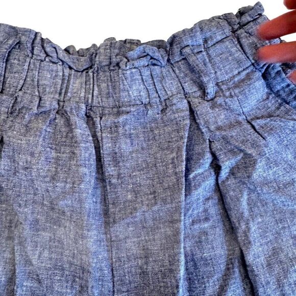 Zara Cute Linen Chambray High-Waisted Shorts Sz S EUC Preppy - Picture 2 of 9